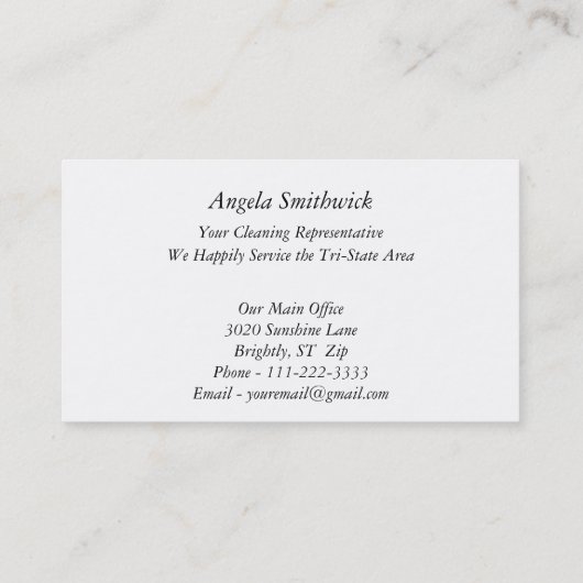 Landschap Art Seashore Beach Sunrise Cleaning Visitekaartje (Achterkant)