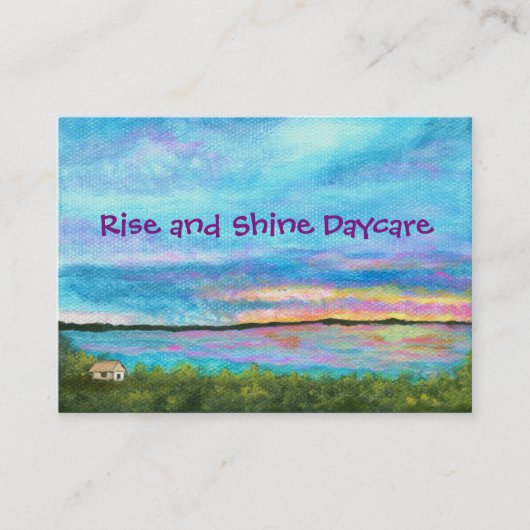Landschap Art Seashore Beach Sunrise Daycare Visitekaartje (Voorkant)