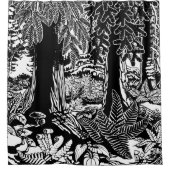 Landschap Art Shower Curtain B & W Forest Decor Douchegordijn (Voorkant)