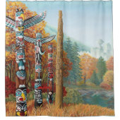 Landschap Art Shower Curtain Vancouver Totem Douchegordijn (Voorkant)