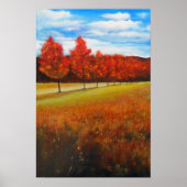 Landschap Autumn Trees Acrylverf Poster (Voorkant)