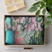 Landschap Aziatisch landschap Cherry Blosheibomen Tissuepapier (Geschenk)