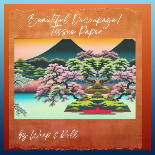 Landschap Aziatisch landschap Cherry Blosheibomen Tissuepapier