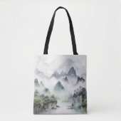 Landschap Aziatische schilderkunst Tote Bag (Voorkant)