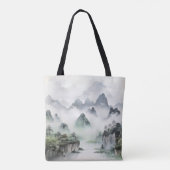 Landschap Aziatische schilderkunst Tote Bag (Achterkant)