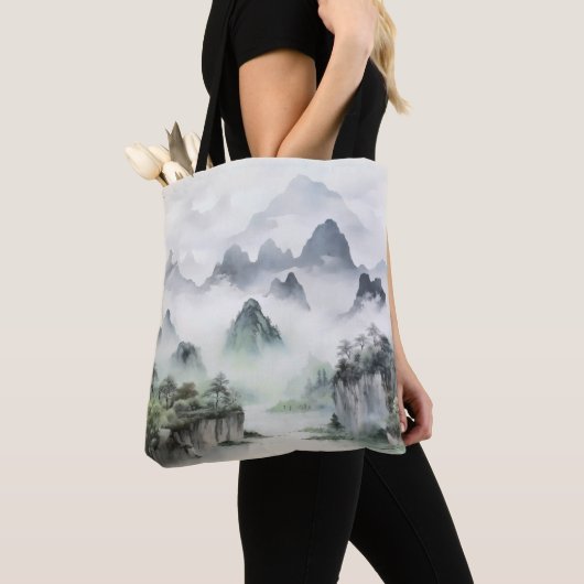 Landschap Aziatische schilderkunst Tote Bag (Dichtbij)