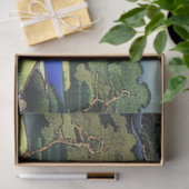 Landschap Aziatische waterscène met ontrooiing van Tissuepapier (Geschenk)