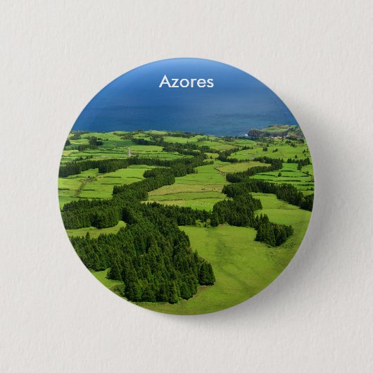 Landschap Azoren Ronde Button 5,7 Cm (Voorkant)
