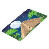 Landschap Aztec Pyramide cartoon Magneet (Linkerzijde)