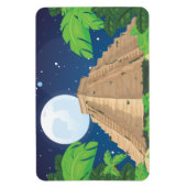 Landschap Aztec Pyramide cartoon Magneet (Verticaal)