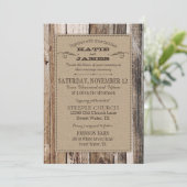 Landschap Barn Wood Planks Rustic Wedding Kaart (Staand voorkant)
