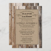 Landschap Barn Wood Planks Rustic Wedding Kaart (Voorkant / Achterkant)