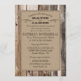 Landschap Barn Wood Planks Rustic Wedding Kaart