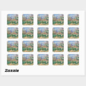 Landschap, bedankt vierkante sticker (Vel)