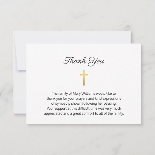 Landschap Begrafenis Religieus Kruis Gedenkteken Bedankkaart (Achterkant)