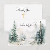 Landschap Begrafenis Religieus Kruis Gedenkteken Bedankkaart (Voorkant / Achterkant)