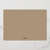 Landschap Beige Gold Formele kalligrafie Elegant Folie Uitnodiging (Achterkant)