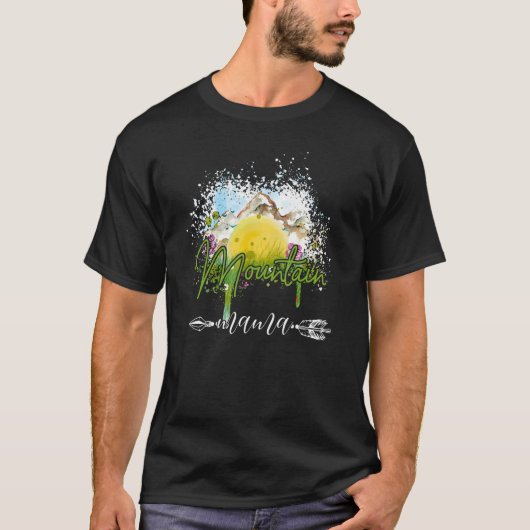 Landschap Berg Mama Wandelen Moeder Bloem Moeders T-shirt (Voorkant)