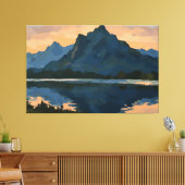 Landschap bergmeer canvas afdruk (Insitu (Woonkamer))