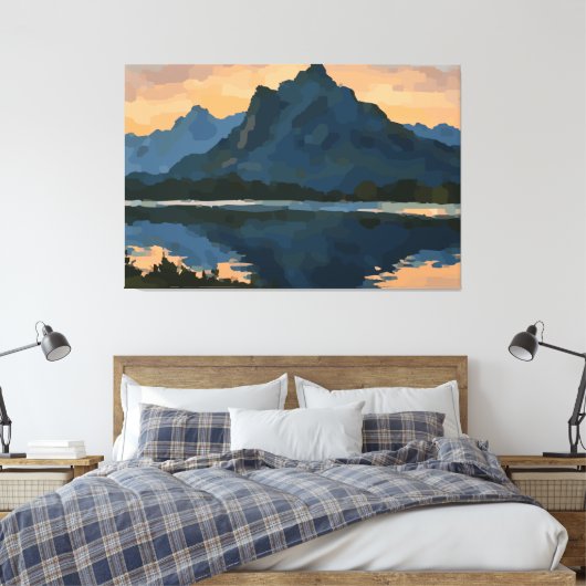Landschap bergmeer canvas afdruk (Insitu (Slaapkamer))