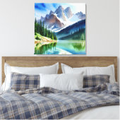 Landschap bergmeer canvas afdruk (Insitu (Slaapkamer))