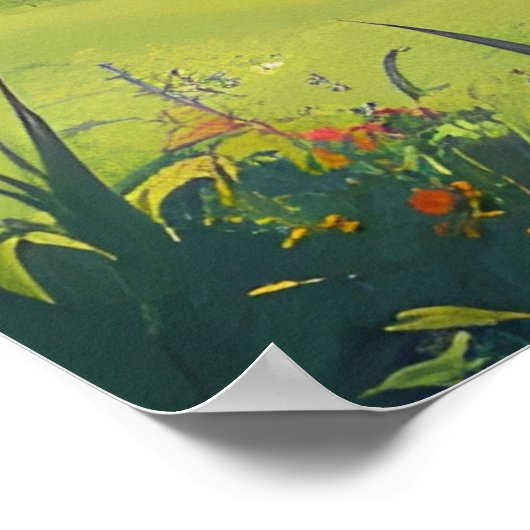 Landschap bergmeer poster (Hoek)