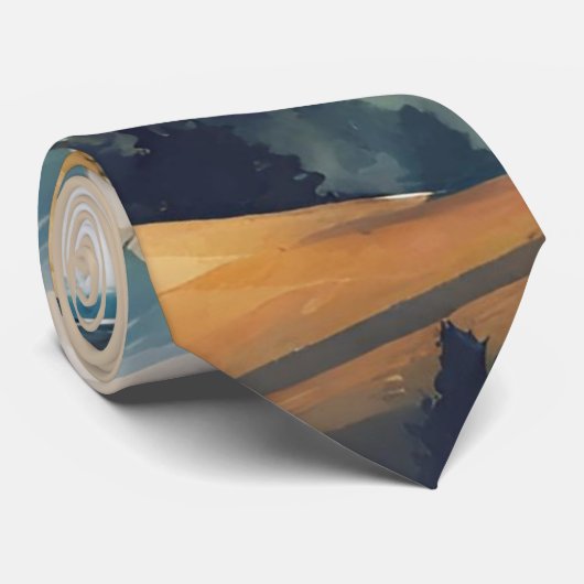 Landschap bergmeer stropdas (Opgerold)