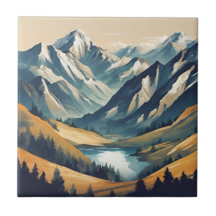 Landschap bergmeer tegeltje