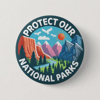 Landschap Bescherm onze nationale parken Ronde Button 5,7 Cm