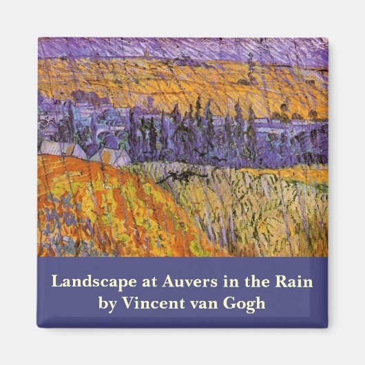Landschap bij Auvers in de regen door Vincent van  Magneet (Voorkant)