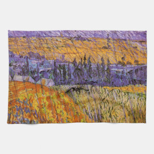 Landschap bij Auvers in de regen door Vincent van  Theedoek