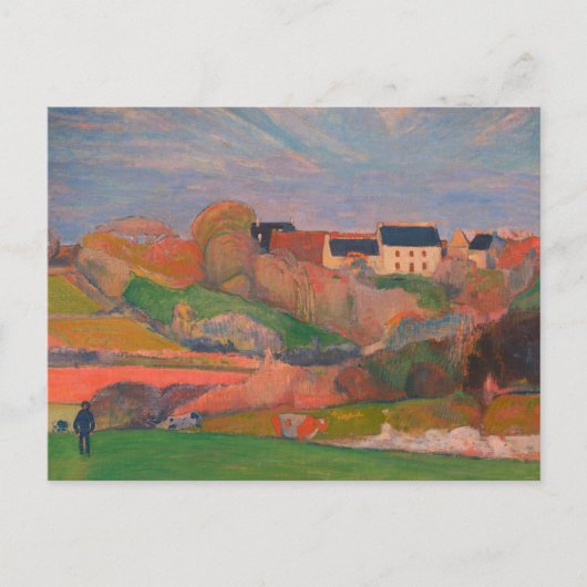Landschap bij Le Pouldu van Gauguin: Briefkaart (Voorkant)