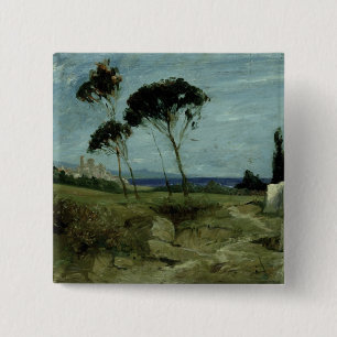 Landschap bij Nettuno, 1887 Vierkante Button 5,1 Cm