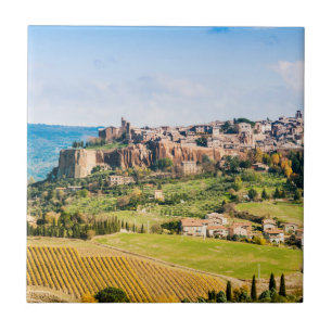 Landschap bij Orvieto Tegeltje