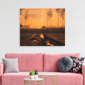 Landschap bij schemering door Vincent van Gogh Canvas Afdruk (Insitu (Woonkamer))