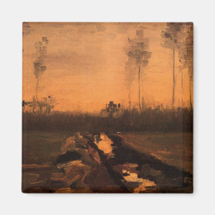Landschap bij schemering door Vincent van Gogh Magneet