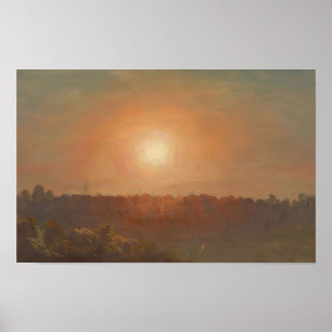 Landschap bij zonsondergang (1860-70) Frederic Edw Poster