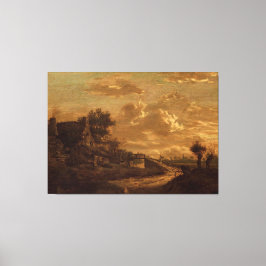 Landschap bij zonsondergang, Rafaël Camphuysen (I) Canvas Afdruk