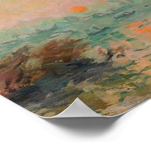 Landschap bij zonsondergang | Tadeusz Makowski Poster (Hoek)