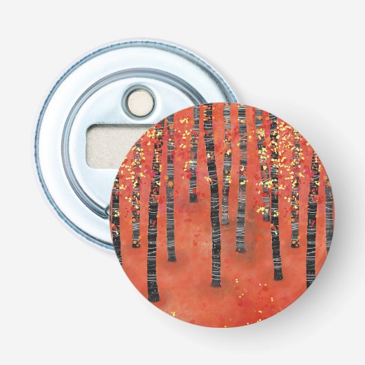 Landschap Birch Forest Button Flesopener (Voorkant)