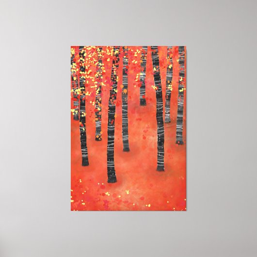 Landschap Birch Forest Canvas Afdruk (Voorkant)
