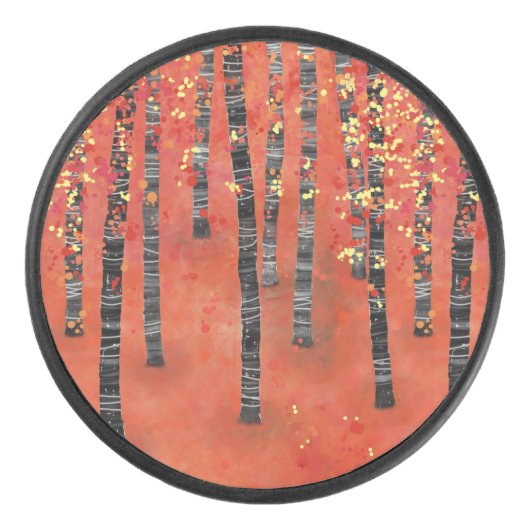 Landschap Birch Forest Hockey Puck (Voorkant)