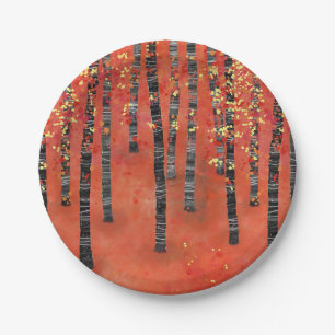 Landschap Birch Forest Papieren Bordje