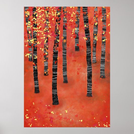 Landschap Birch Forest Poster (Voorkant)