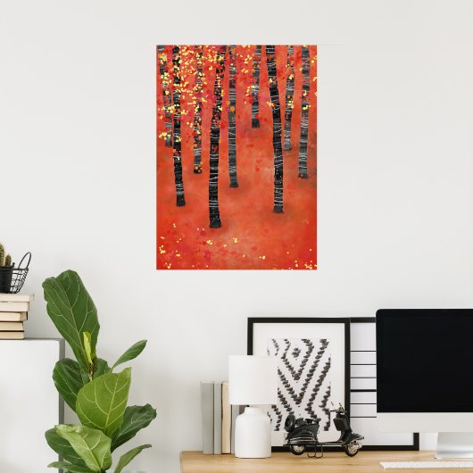 Landschap Birch Forest Poster (Thuiskantoor)