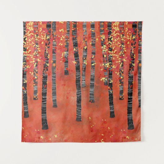 Landschap Birch Forest Wandkleed (Voorkant)