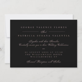 Landschap Black Formele kalligrafie Elegant Weddin Kaart