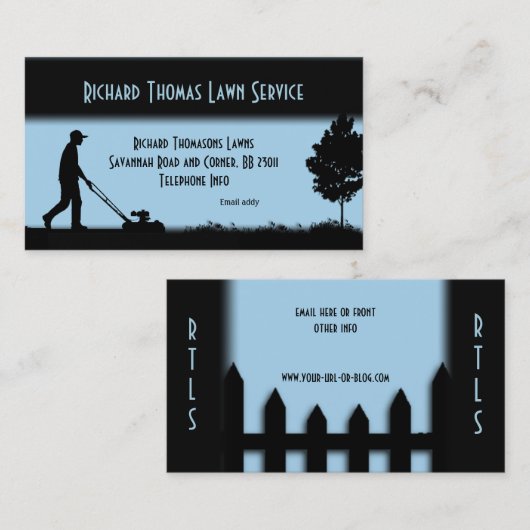 Landschap Blauw Visitekaartje van de Dienst (Voorkant / Achterkant)