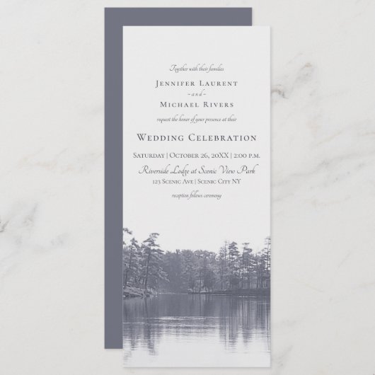 landschap blauwe grijze bruiloft van het bergmeer  kaart (Voorkant / Achterkant)