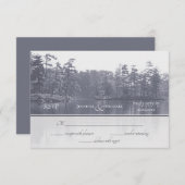 landschap blauwe grijze bruiloft van het bergmeer  RSVP kaartje (Voorkant / Achterkant)